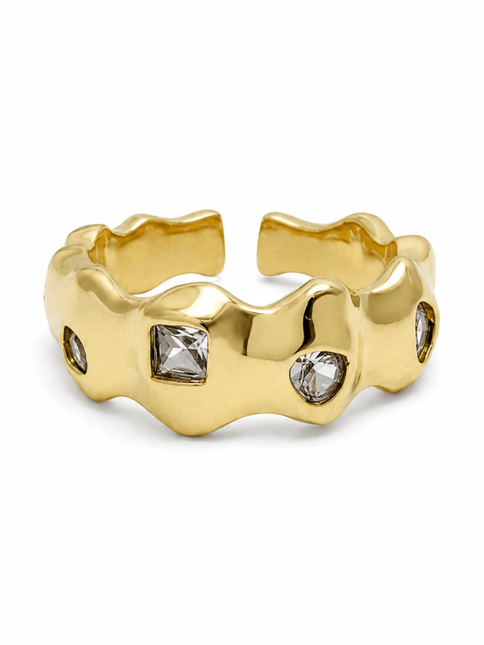 Anillo ondulado, incrustaciones ajustable