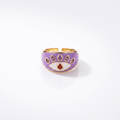 Anillo Enchapado Oro 18K Ojo Lila