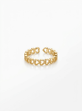 Anillo Enchapado Oro 18K Corazones