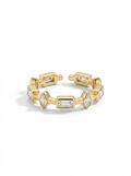 Anillo Enchapado Oro 18K Baguettes