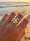 Anillo Enchapado Oro 18K Cuadro