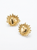 Aretes Sol Corazón Dorado