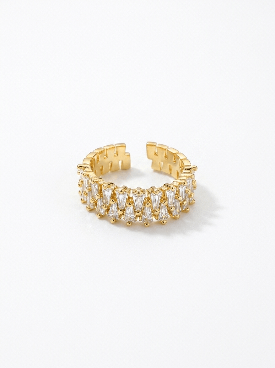 Anillo Eternity Baguette Dorado