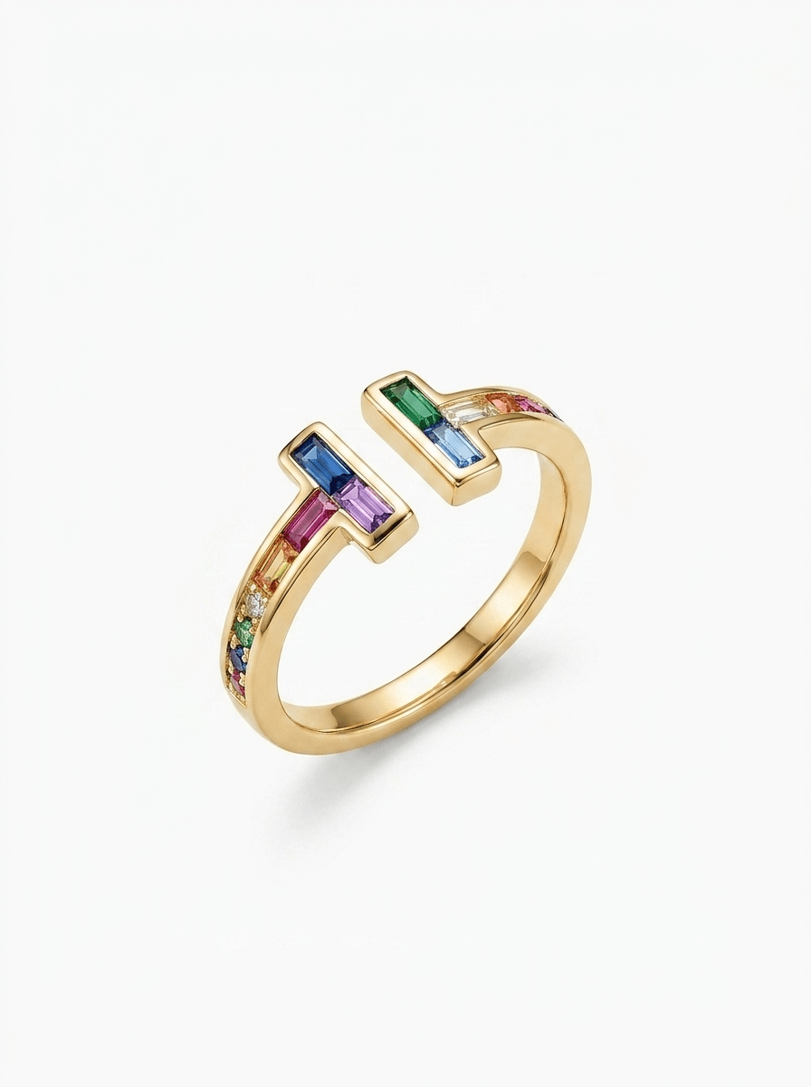 Anillo Arcoíris T Dorado