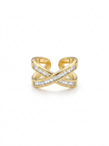 Ear Cuff Cruzado X con Circones