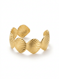 Pulsera Brazalete Conchas Doradas