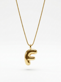 Collar Inicial Bubble Dorada