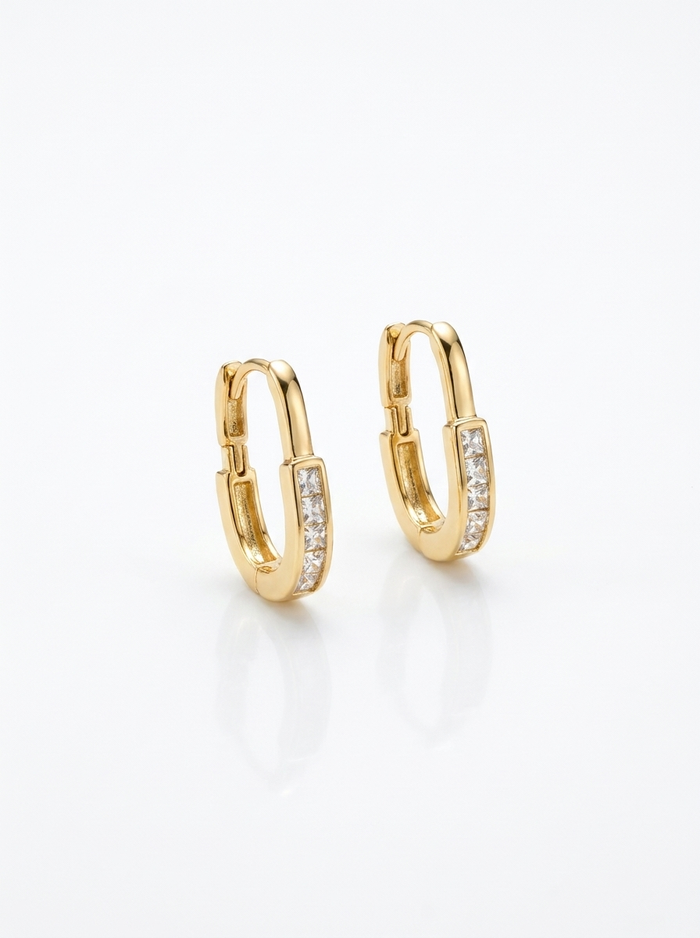 Argollas ovaladas con circones