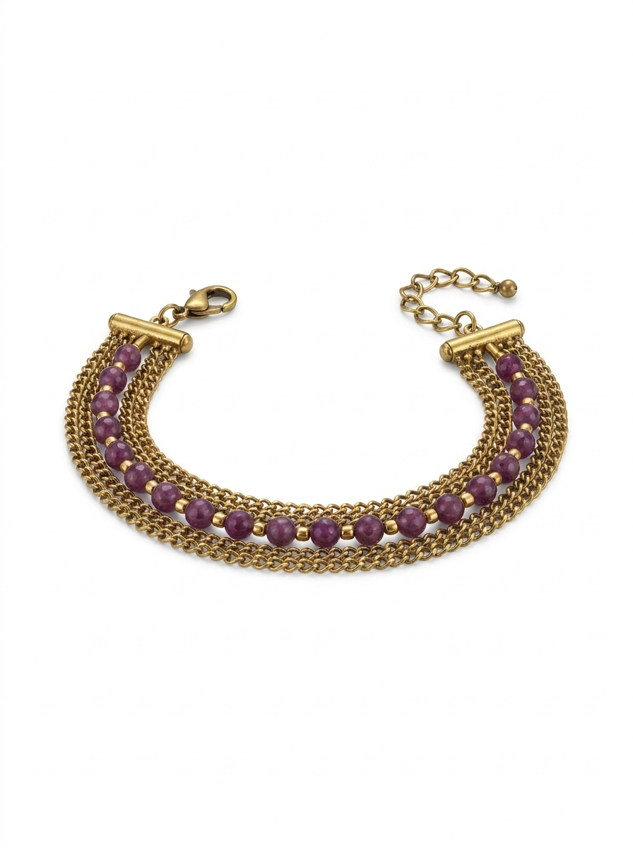 Pulsera Jaiupur Morado Profundo Bronce