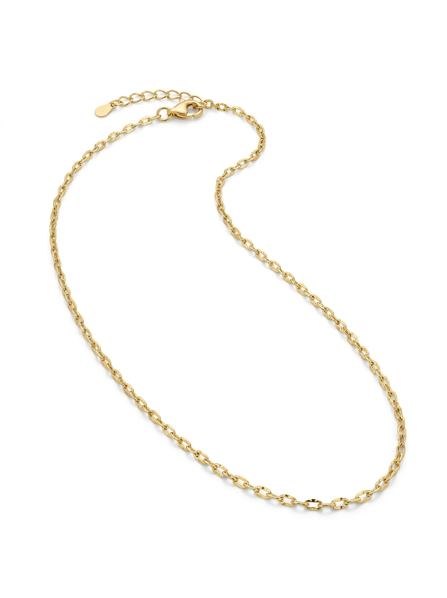 Collar Cadena Espejo Dorada