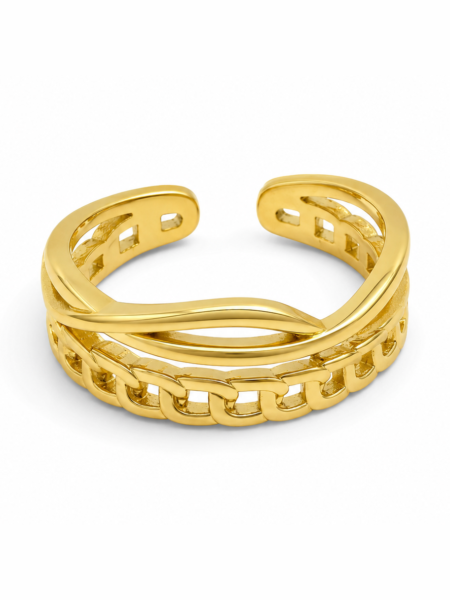 Anillo doble linea ajustable