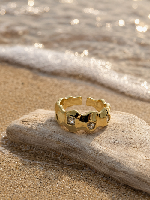 Anillo ondulado, incrustaciones ajustable