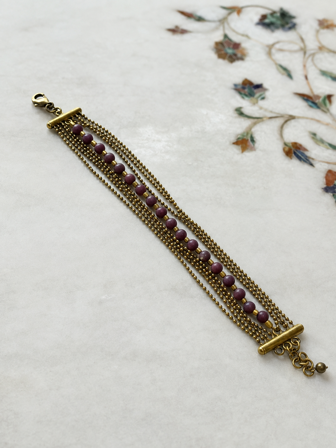 Pulsera Jaiupur Morado Profundo Bronce