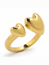 Anillo corazones frontales ajustable