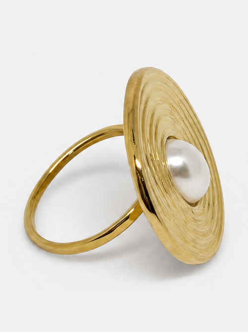 Anillo circular texturizado · libre de níquel | Buono Joyas