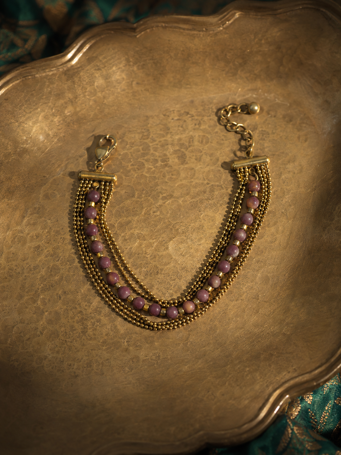 Pulsera Jaiupur Morado Profundo Bronce