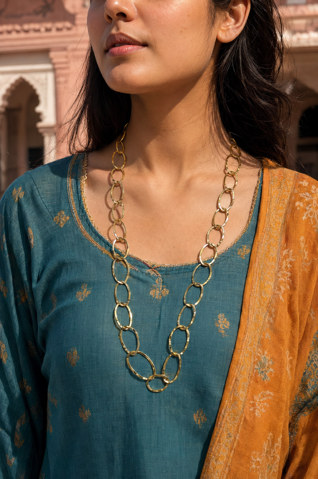 Collar Eslabones Grandes Jaipur Bronce