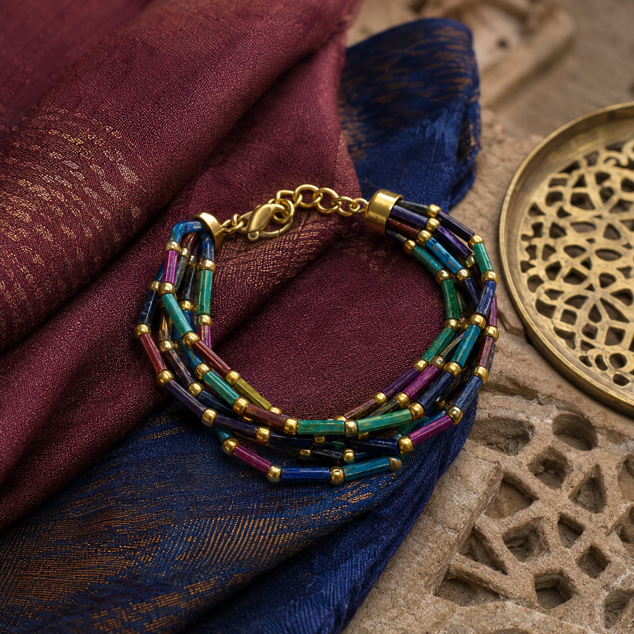 Pulsera Holi Bronce Artesanal India