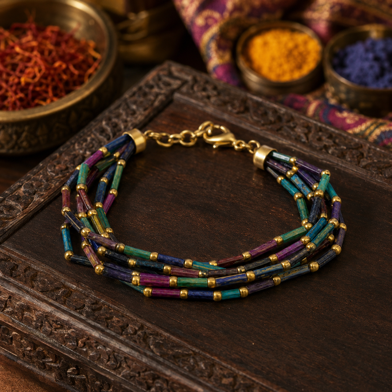 Pulsera Holi Bronce Artesanal India