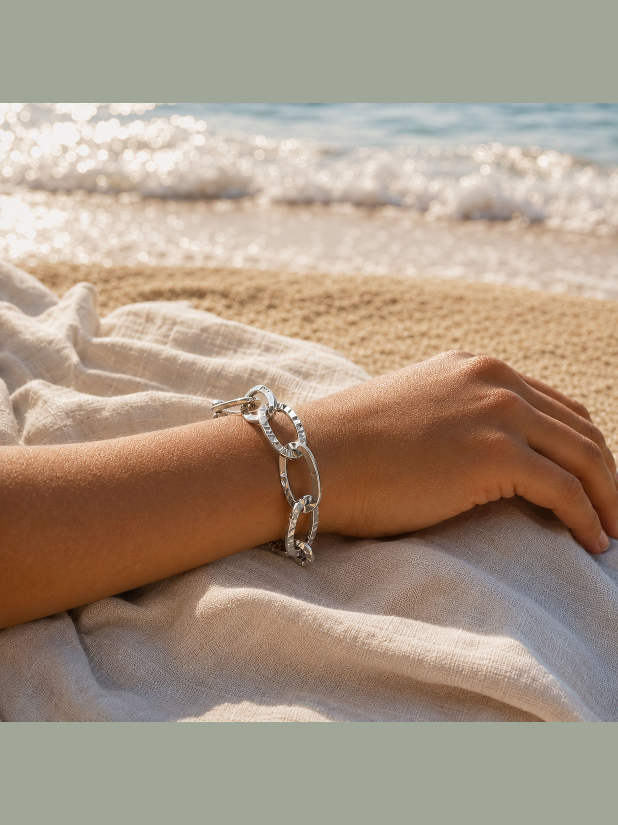 Pulsera eslabones ovalados tamaño grande