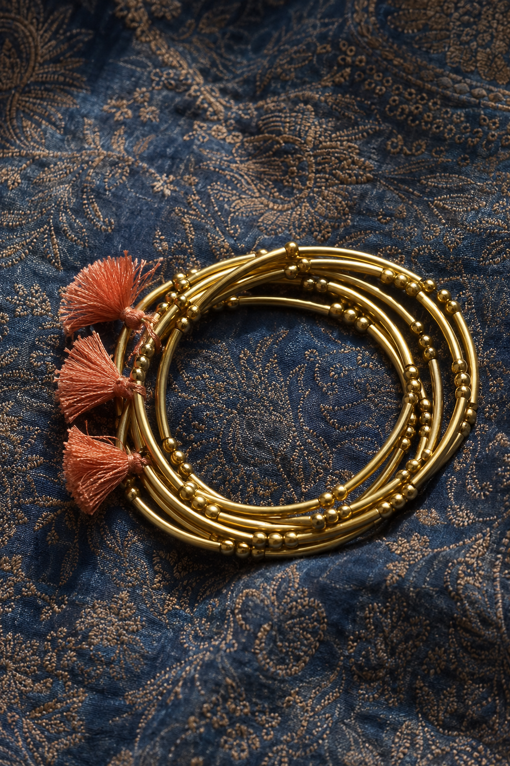 Pulsera Borlas Jaipur Bronce Artesanal India