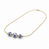 Collar Cerámica Flor Azul