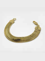 Pulsera tejido serpiente plana enchapada en oro 18k · libre de níquel | Buono Joyas