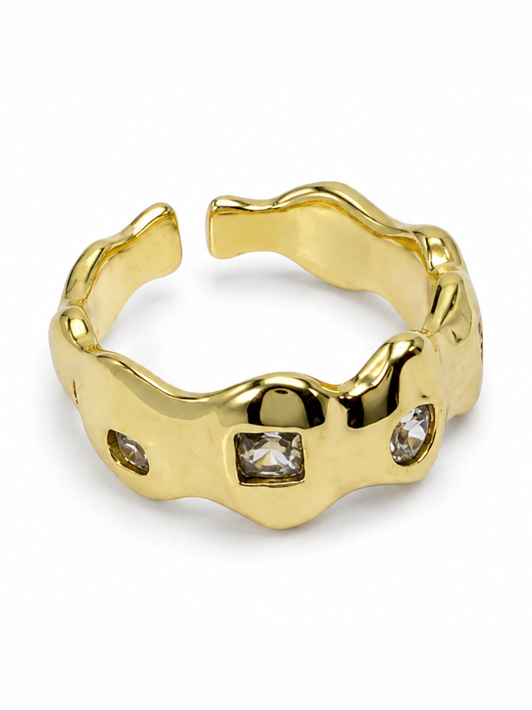 Anillo ondulado, incrustaciones ajustable