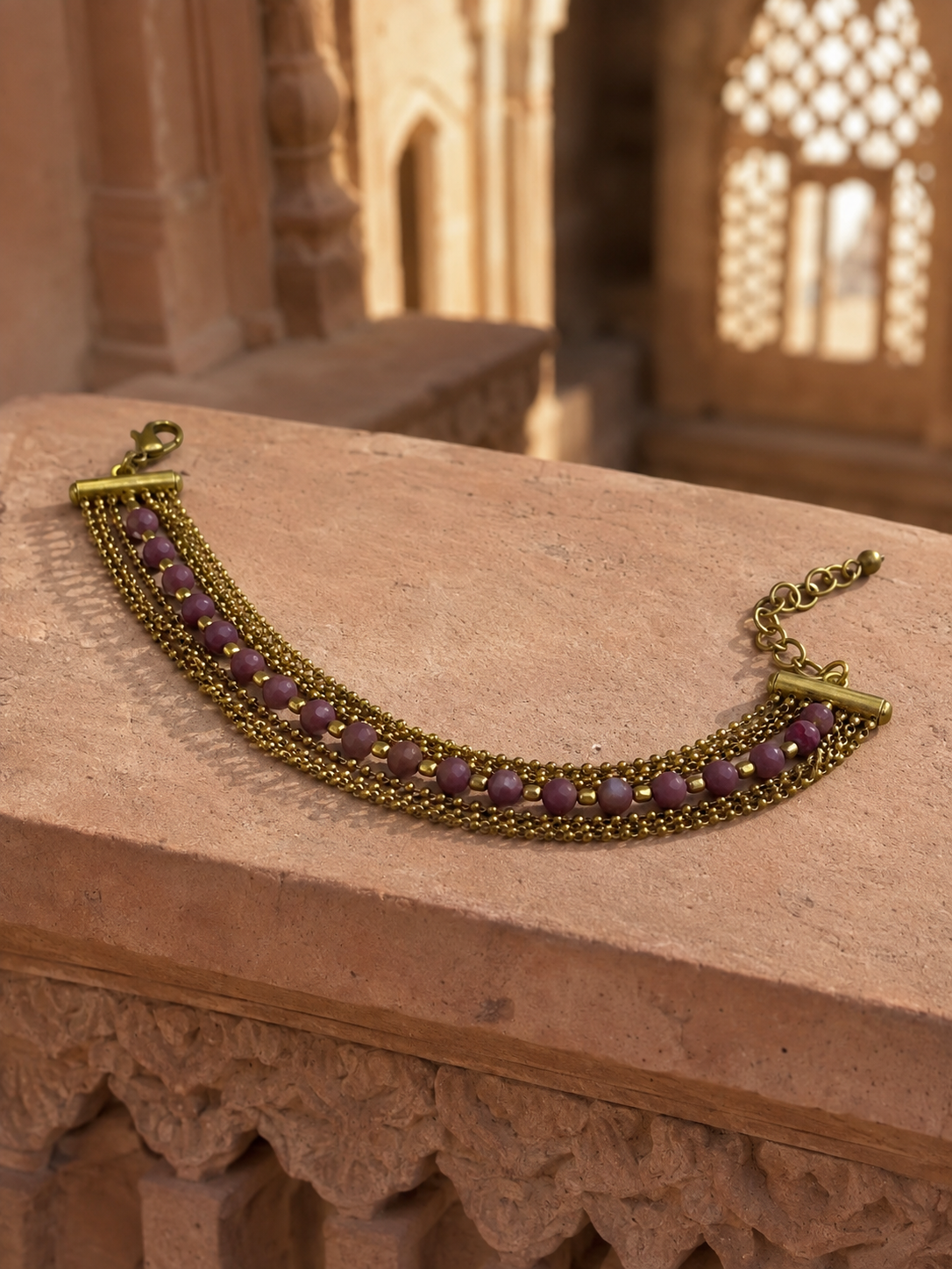 Pulsera Jaiupur Morado Profundo Bronce