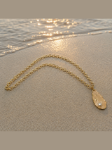 Collar colgante nacar, cadena gruesa