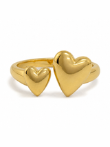 Anillo corazones frontales ajustable