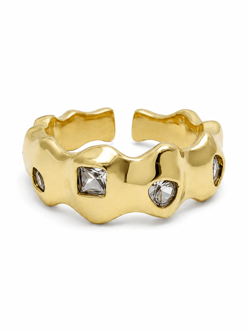 Anillo ondulado, incrustaciones ajustable