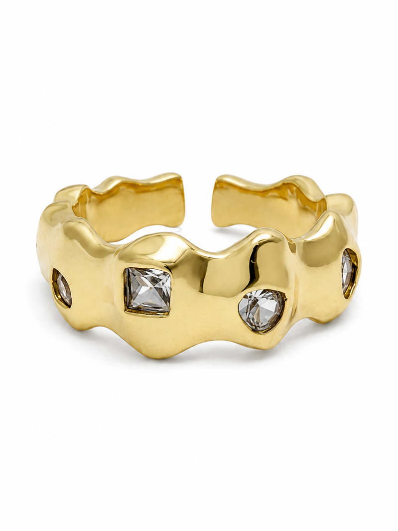 Anillo ondulado, incrustaciones ajustable