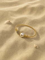 Esclava oro 18k con perla y medalla San Benito · foto 3 · Buono Joyas