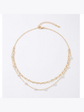 Collar doble con perlas de río