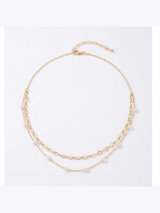 Collar doble con perlas de río · libre de níquel | Buono Joyas