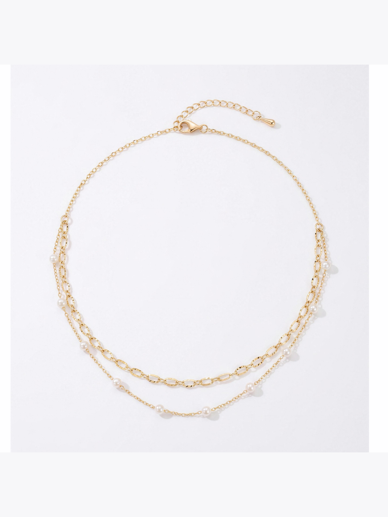 Collar doble con perlas de río · libre de níquel | Buono Joyas