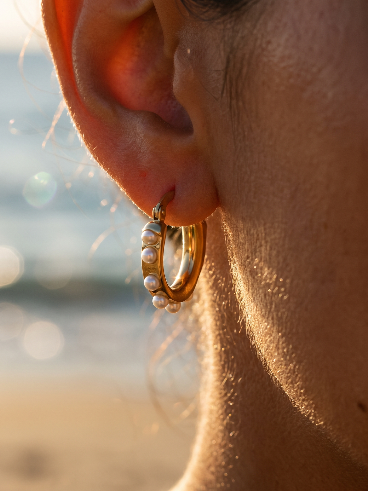 argollas con perlas - Buono Joyas
