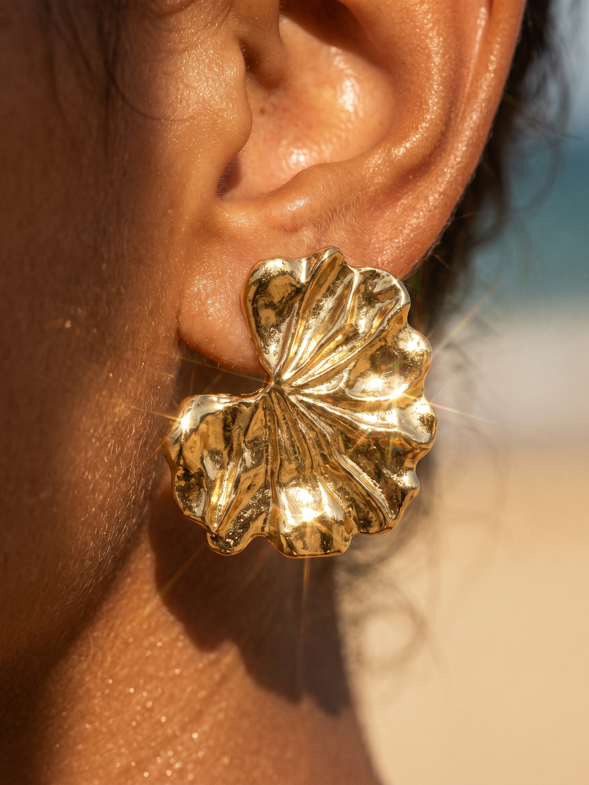 aros hoja vintage - Buono Joyas