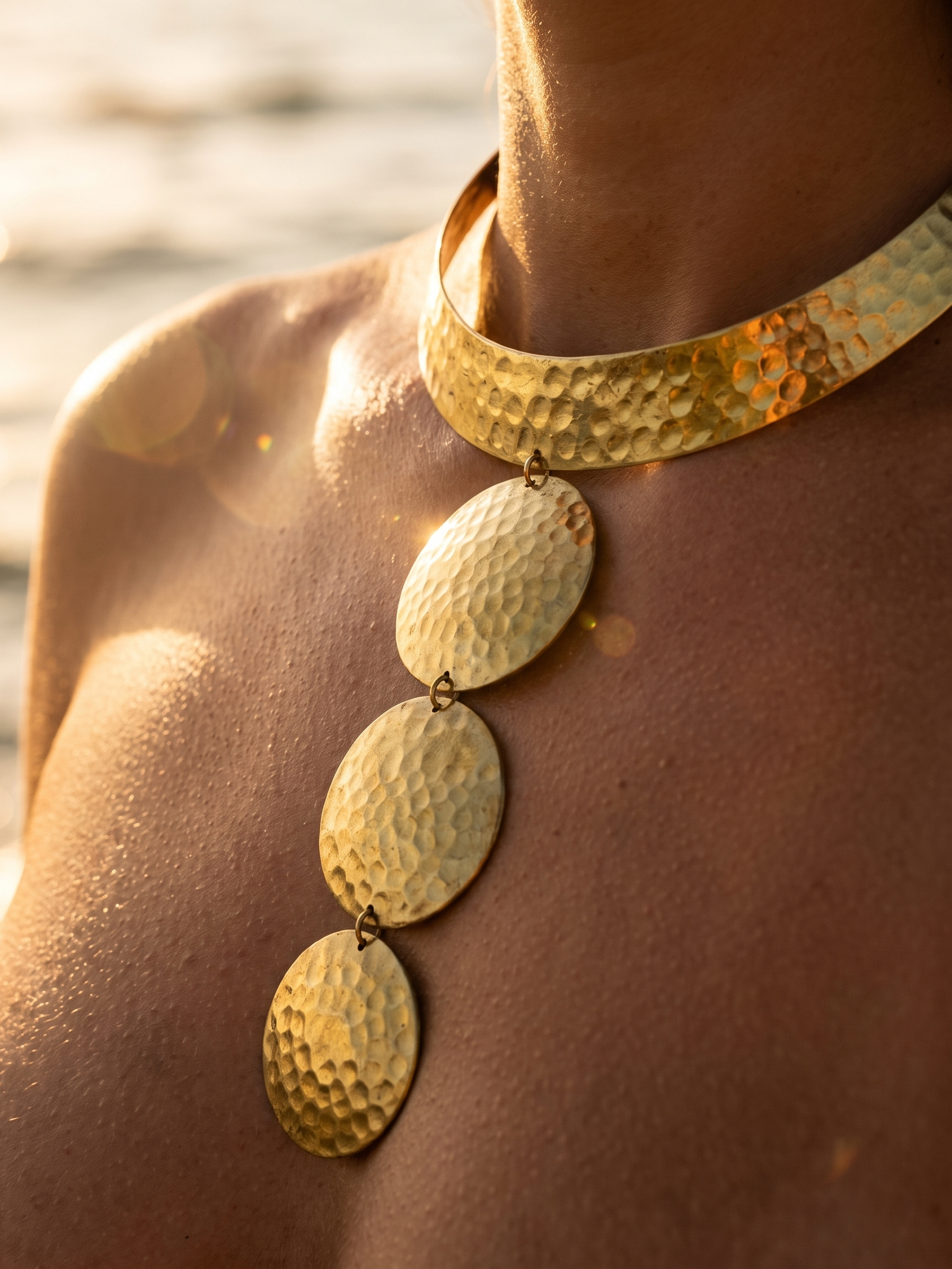 Collar Gargantilla Jaipur Bronce Martillado