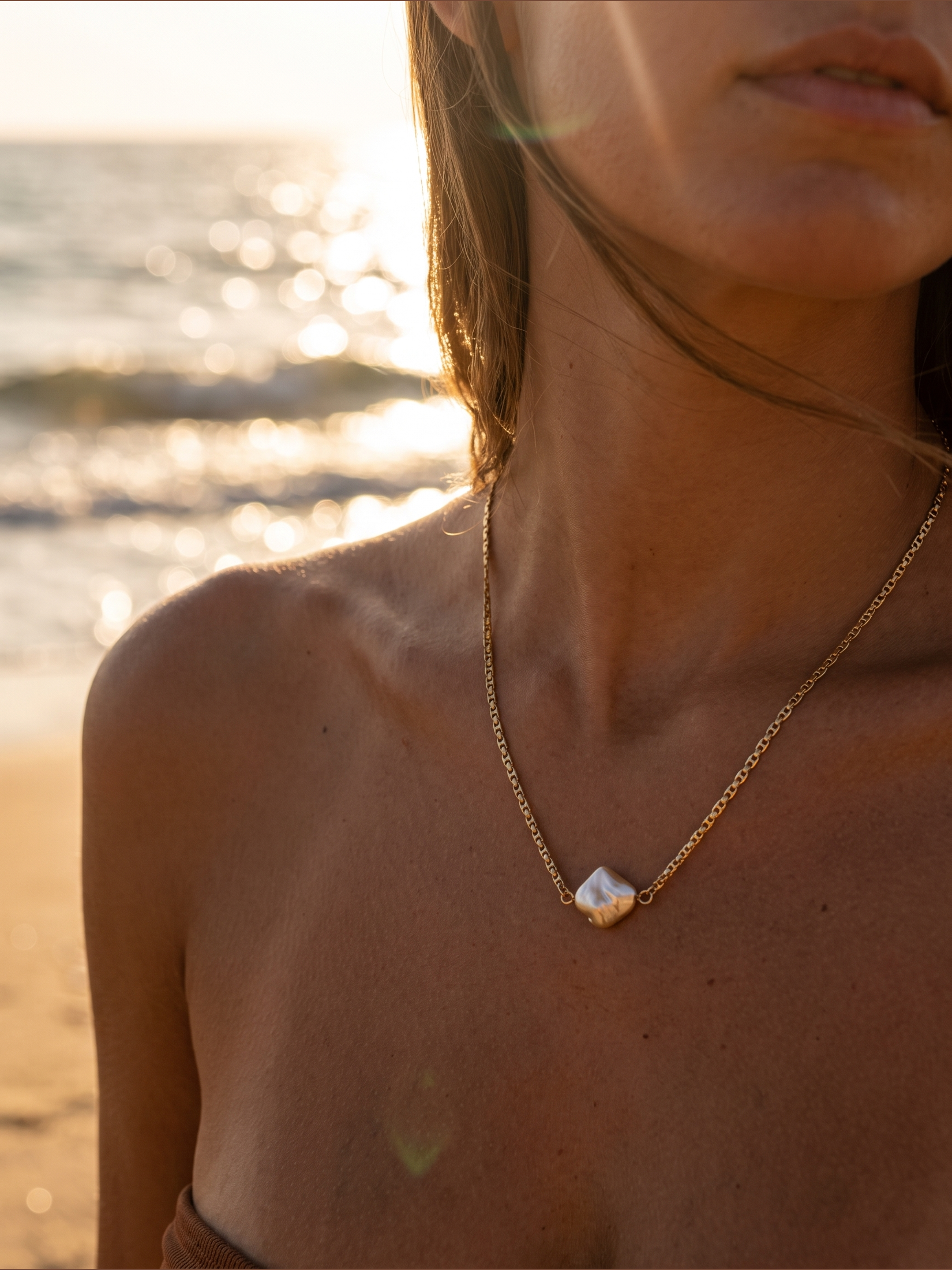 collar tipo gucci con perla - Buono Joyas