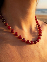 Collar XL con ágata rosa · libre de níquel | Buono Joyas