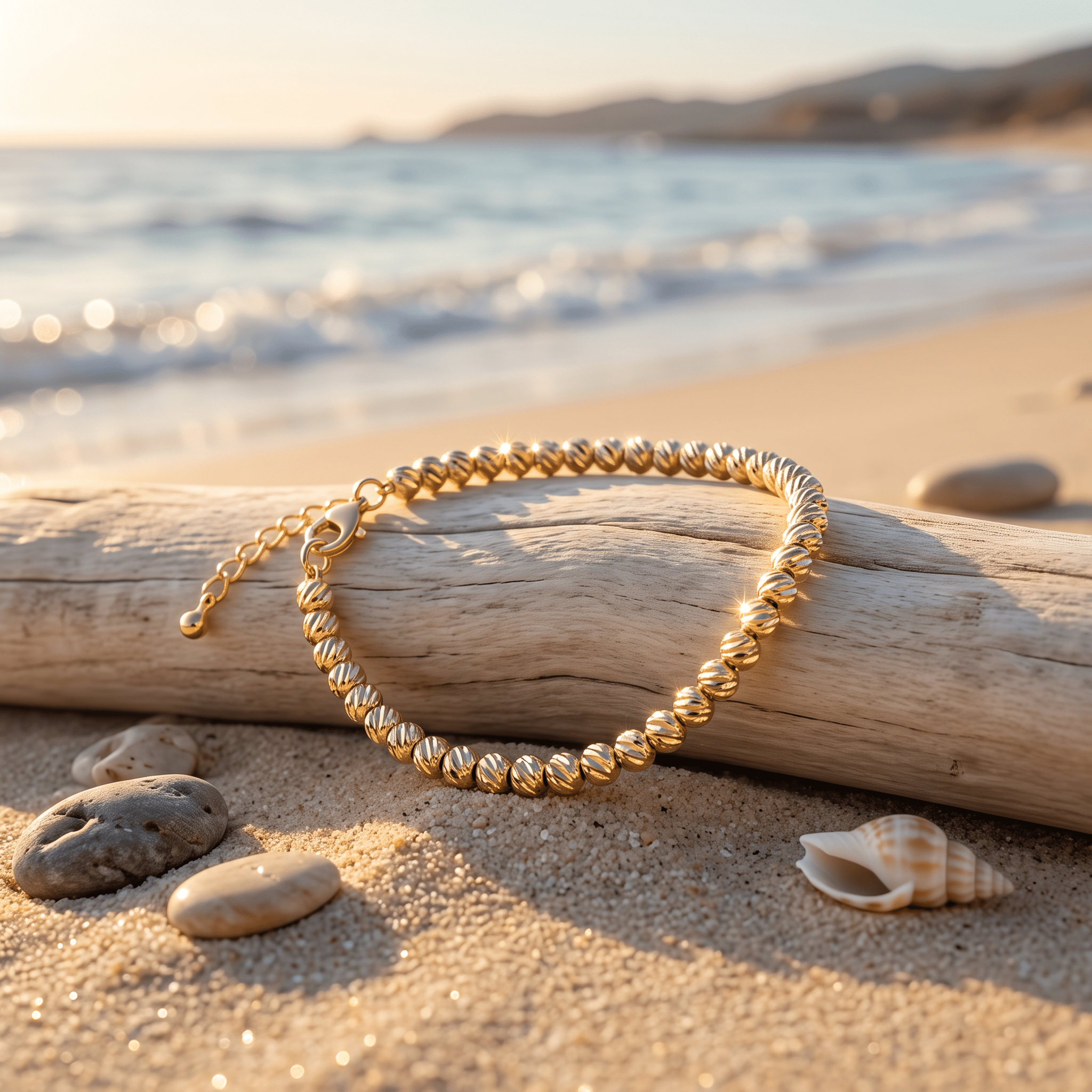 Pulsera Esferas Doradas