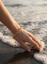 Pulsera Enchapada Oro 18K Eslabón Oval Clásico