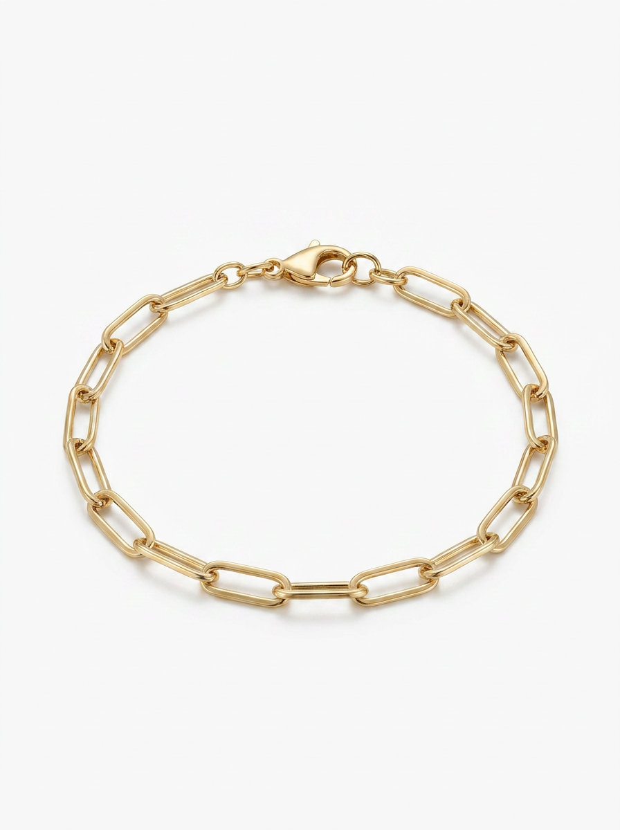 Pulsera Enchapada Oro 18K Link Alargado