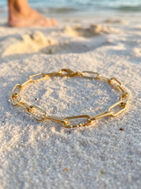 Pulsera Enchapada Oro 18K Link Alargado