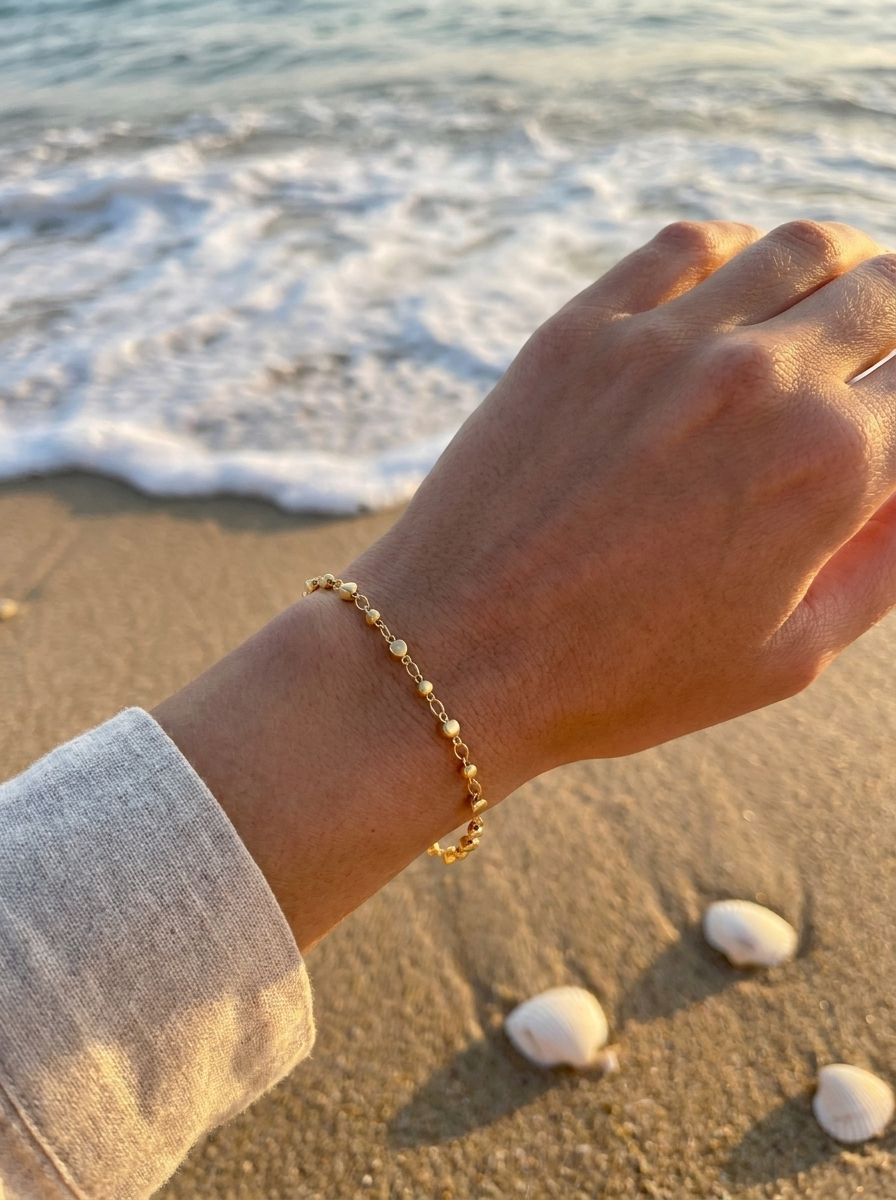 Pulsera Enchapada Oro 18K Bubble Sphere