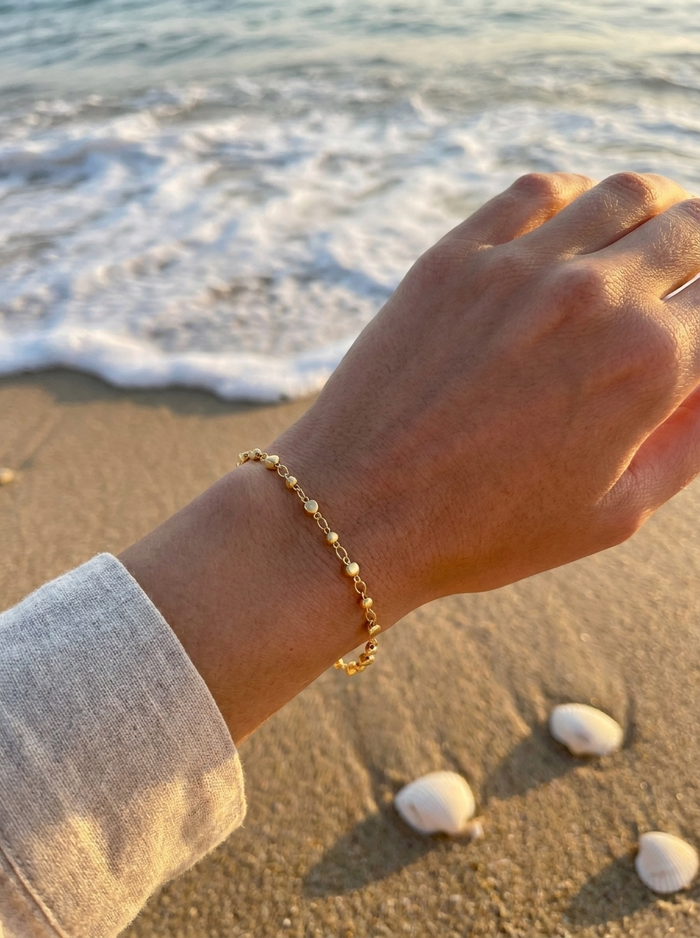 Pulsera Enchapada Oro 18K Bubble Sphere