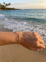 Pulsera Enchapada Oro 18K Link Alargado