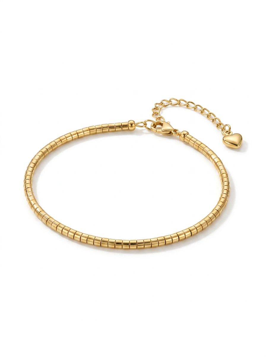 Pulsera Enchapada Oro 18K Linea brillante